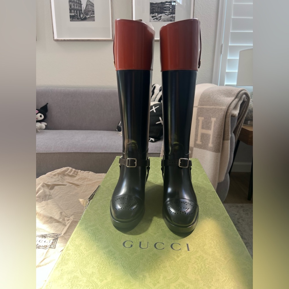 Gucci knee-high boots with harness, 36.5